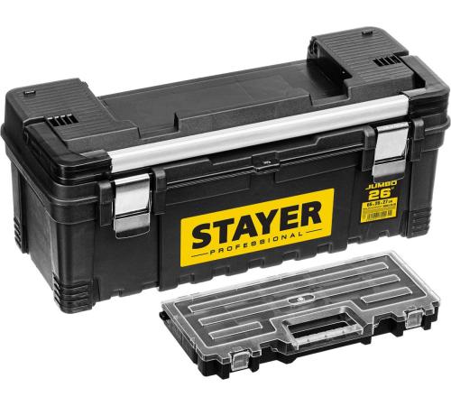 STAYER JUMBO-26, 650 x 280 x 270 мм, (26″), пластиковый ящик для инструментов, Professional (38003-26)