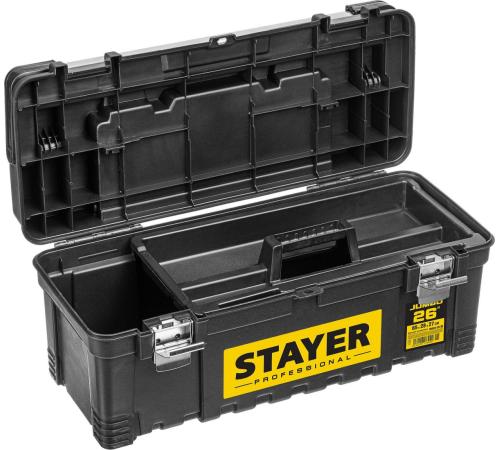 STAYER JUMBO-26, 650 x 280 x 270 мм, (26″), пластиковый ящик для инструментов, Professional (38003-26)