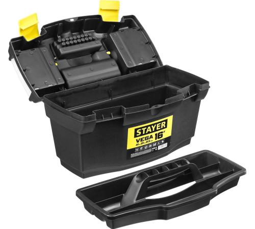 STAYER VEGA-16, 410 x 210 x 230 мм, (16″), пластиковый ящик для инструментов (38105-16)