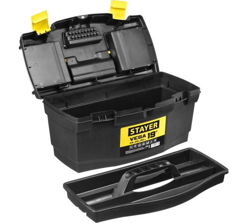 STAYER VEGA-19, 490 х 250 х 250 мм, (19″), пластиковый ящик для инструментов (38105-18)