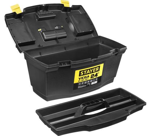 STAYER VEGA-24, 610 х 320 х 300 мм, (24″), пластиковый ящик для инструментов (38105-21)