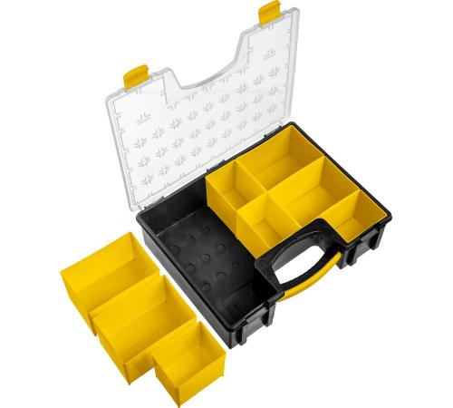 STAYER ROCKET-8, 420 х 330 х 110 мм, (16.5″), пластиковый органайзер с 8 съемными лотками (38033-16)
