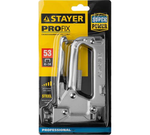 STAYER Pro-53, тип 53 (A/10/JT21) 23GA (4 - 14 мм), усиленный степлер для скоб, Professional (3150)