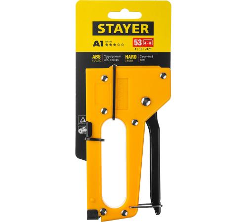 STAYER A-53, тип 53 (A/10/JT21) 23GA (4 - 8 мм), пластиковый степлер (3140)