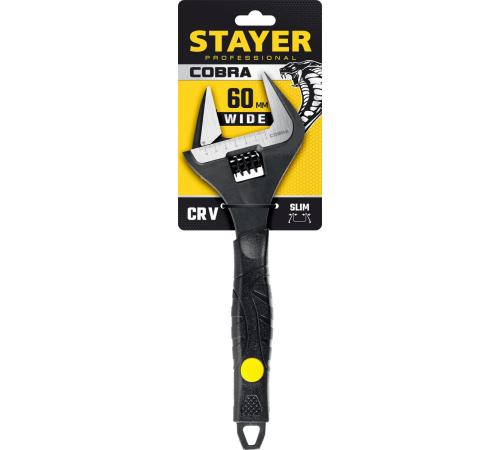 STAYER COBRA, 300/60 мм, разводной ключ, Professional (27264-30)