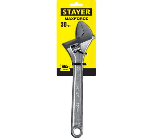 STAYER MAXFORCE, 250/30 мм, разводной ключ (2725-25)
