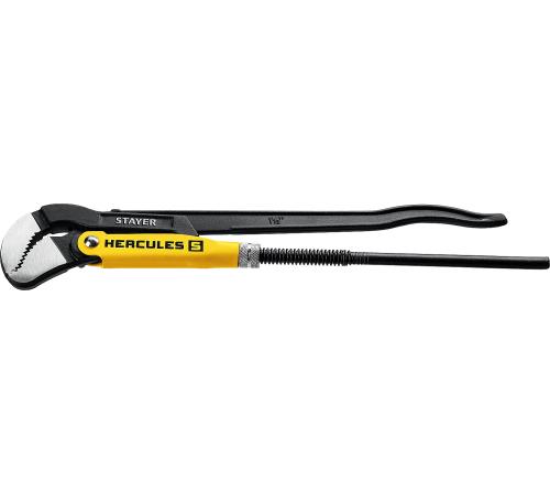 STAYER Hercules-S, №2, 1.5″, 440 мм, трубный ключ с изогнутыми губками, Professional (27311-2)