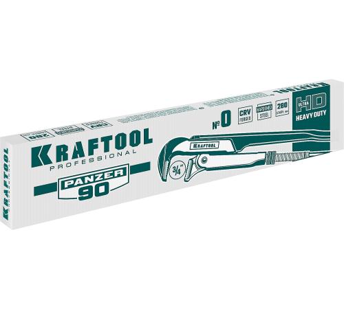 KRAFTOOL PANZER-90, №0, 3/4″, 280 мм, трубный ключ с прямыми губками (2734-05)