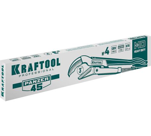 KRAFTOOL PANZER-45, №4, 3″, 670 мм, трубный ключ с изогнутыми губками (2735-30)