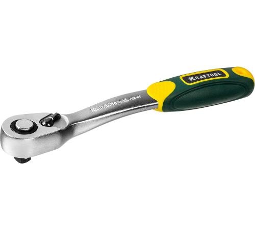 KRAFTOOL 1/4″, 72 зубца, изогнутая трещотка для торцовых головок, Pro (27795-1/4)