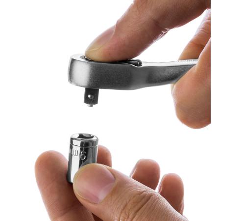 KRAFTOOL 1/4″, 72 зубца, изогнутая трещотка для торцовых головок, Pro (27795-1/4)