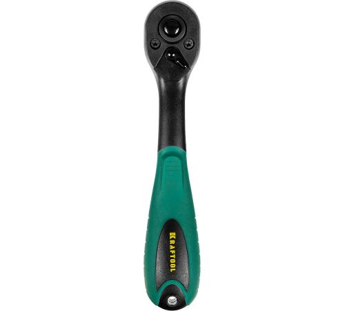 KRAFTOOL 1/4″, 72 зубца, пластиковое покрытие, трещотка для торцовых головок (27796-1/4)