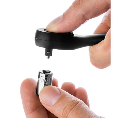 KRAFTOOL 1/4″, 72 зубца, пластиковое покрытие, трещотка для торцовых головок (27796-1/4)