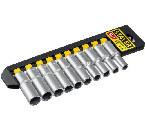 STAYER RSS 10LD, 10 предм., (1/2″), набор торцовых головок (27756-H10)