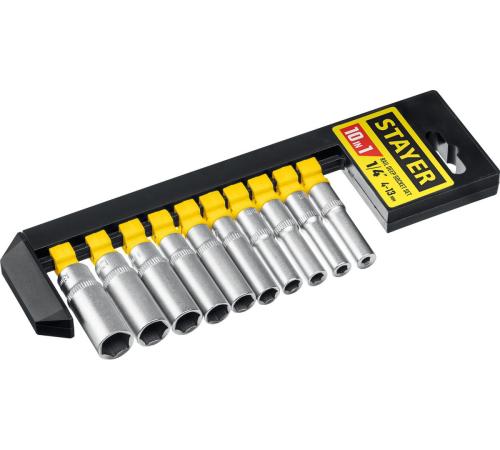 STAYER RSS 10SD, 10 предм., (1/4″), набор торцовых головок (27759-H10)