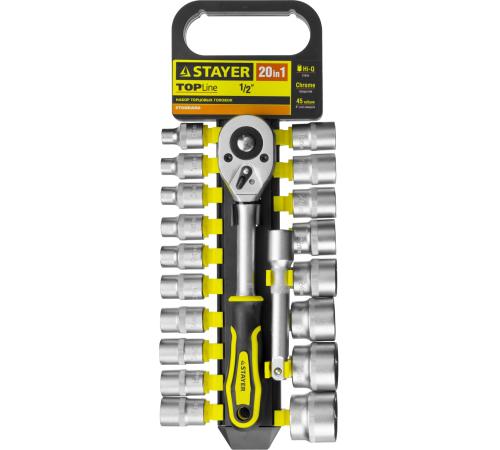 STAYER RSS 20L, 20 предм., (1/2″), набор торцовых головок (27750-H20)