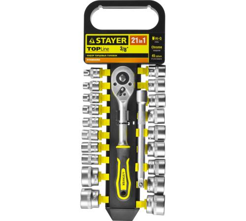 STAYER RSS 21M, 21 предм., (3/8″), набор торцовых головок (27752-H21)