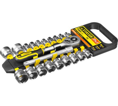 STAYER RSS 21M, 21 предм., (3/8″), набор торцовых головок (27752-H21)