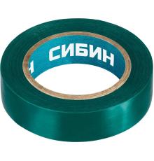 СИБИН 15 мм х 10 м, 5 000 В, зеленая, изолента ПВХ (1235-4)