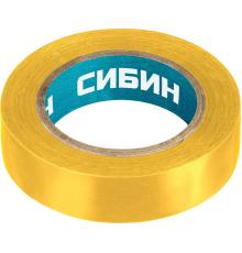 СИБИН 15 мм х 10 м, 5 000 В, желтая, изолента ПВХ (1235-5)