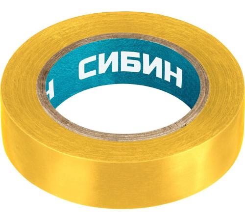 СИБИН 15 мм х 10 м, 5 000 В, желтая, изолента ПВХ (1235-5)
