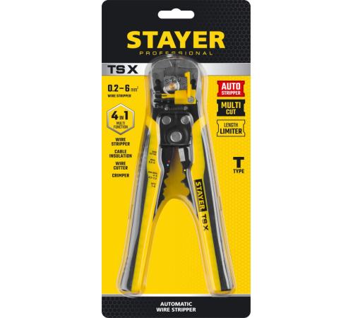 STAYER TS-X, 0.2 - 6 мм2, автоматический многофункциональный стриппер, Professional (22655)