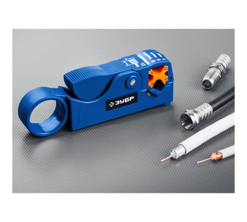 ЗУБР COAX-3, (RG58, RG59, RG62), стриппер коаксиальных кабелей, Профессионал (22657)