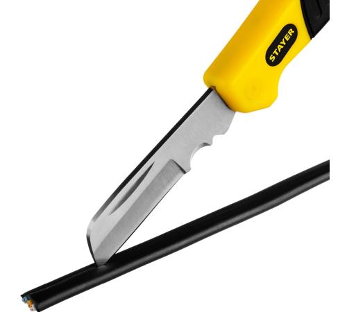 STAYER прямое лезвие, монтерский складной нож, Professional (45408)
