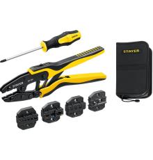 STAYER SP-4M, 4 матрицы в сумке-чехле, пресс-клещи для кабельных наконечников, Professional (45445)