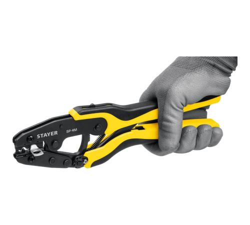 STAYER SP-4M, 4 матрицы в сумке-чехле, пресс-клещи для кабельных наконечников, Professional (45445)