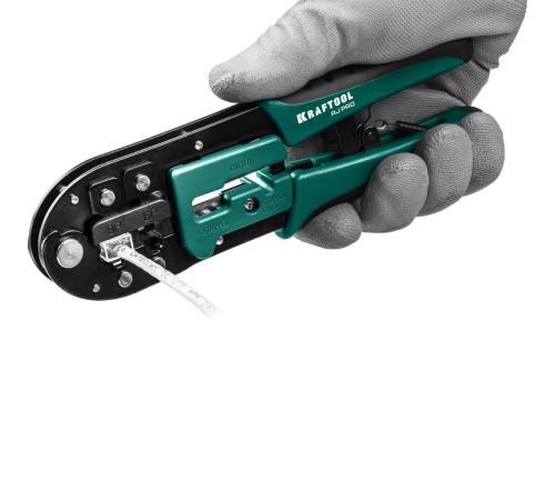 KRAFTOOL RJ-Pro, (RJ45, RJ11,RJ12), универсальный кримпер (22698)