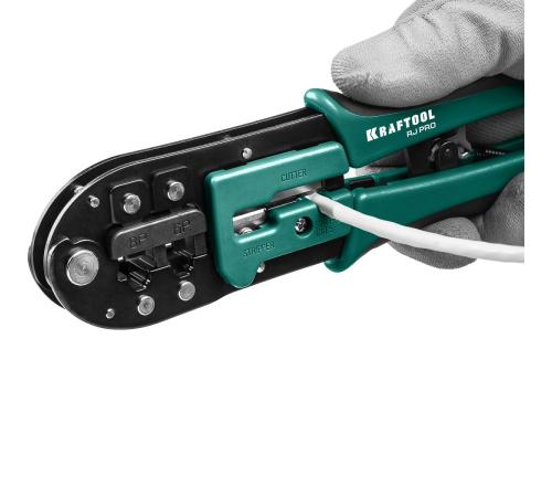 KRAFTOOL RJ-Pro, (RJ45, RJ11,RJ12), универсальный кримпер (22698)