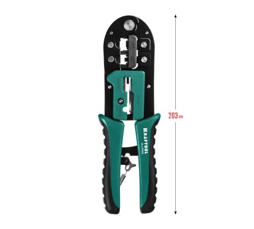 KRAFTOOL RJ-Pro, (RJ45, RJ11,RJ12), универсальный кримпер (22698)