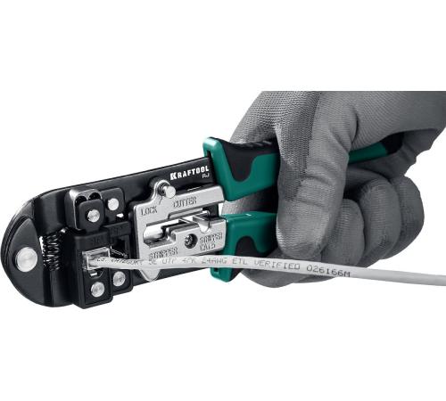 KRAFTOOL RJ, (RJ45, RJ11,RJ12), универсальный кримпер (22699)