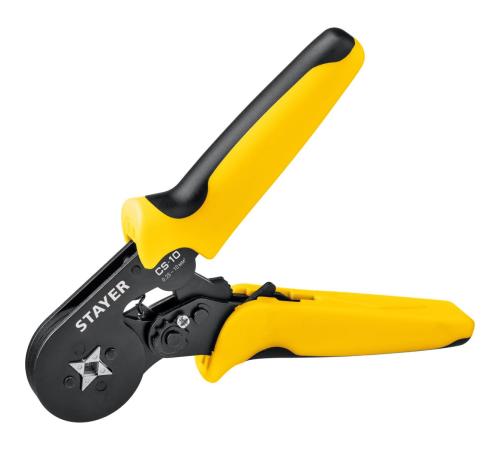 STAYER CS-10, 0.25 - 10 мм2, мультидиапазонные пресс-клещи с квадратным профилем для втулочных наконечников, Professional (44447)