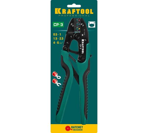 KRAFTOOL CP-3, 0.5 - 6 мм2, для изолированных наконечников и соединительных муфт, пресс-клещи (45461-3)
