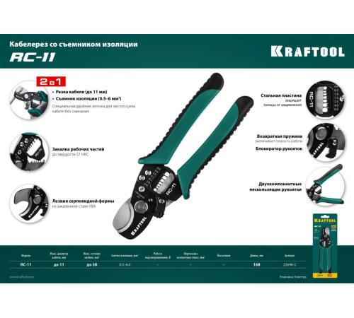 KRAFTOOL RC-11, 2 в 1, кабельные ножницы (22696-2)