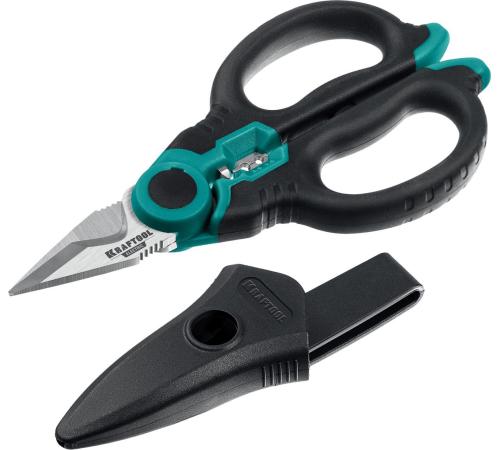 KRAFTOOL ELECTRIC, 4 в 1, 160 мм, с чехлом, ножницы электрика (23356)