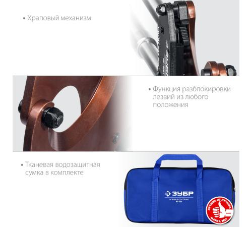 ЗУБР НС-100T, d 100мм, 270 - 440 мм, секторные ножницы, Профессионал (23353-100)