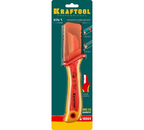 KRAFTOOL KN-1, 1000 В, прямой, диэлектрический нож электрика (45401)