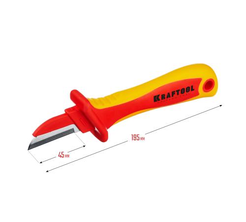 KRAFTOOL KN-1, 1000 В, прямой, диэлектрический нож электрика (45401)