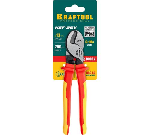 KRAFTOOL KSF-25V, d 13 мм, 250 мм, VDE, 1000 В, усиленный, диэлектрический кабелерез (23334-25V)