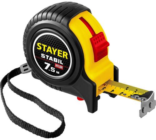 STAYER Stabil, 7.5 м х 25 мм, рулетка, Professional (34131-075)