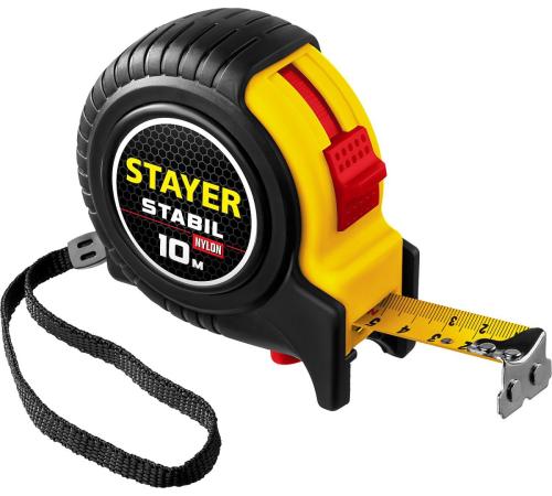 STAYER Stabil, 10 м х 25 мм, рулетка, Professional (34131-10)