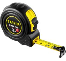 STAYER BlackMax, 3 м х 16 мм, рулетка с двумя фиксаторами, Professional (3410-03)