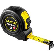 STAYER BlackMax, 3 м х 16 мм, рулетка с двумя фиксаторами, Professional (3410-03)