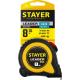 STAYER Leader, 8 м х 25 мм, рулетка с автостопом, Professional (3402-08-25)