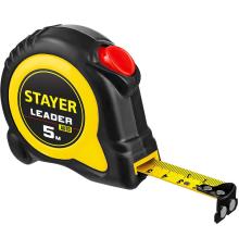 STAYER Leader, 5 м х 25 мм, рулетка с автостопом, Professional (3402-5)