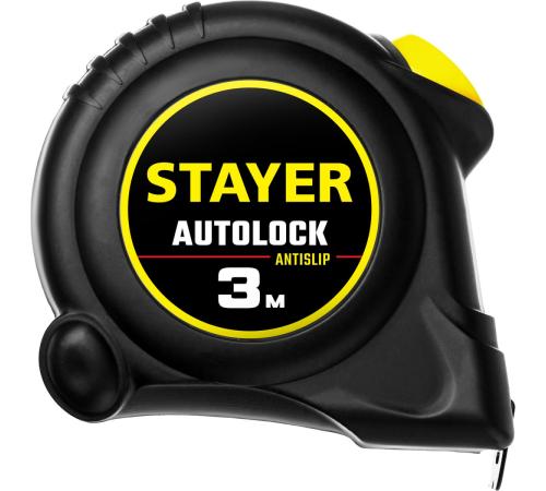 STAYER AutoLock, 3 м х 16 мм, рулетка с автостопом (2-34126-03-16)