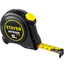 STAYER AutoLock, 5 м х 19 мм, рулетка с автостопом (2-34126-05-19)